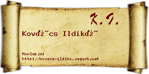 Kovács Ildikó névjegykártya