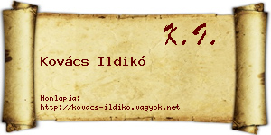 Kovács Ildikó névjegykártya